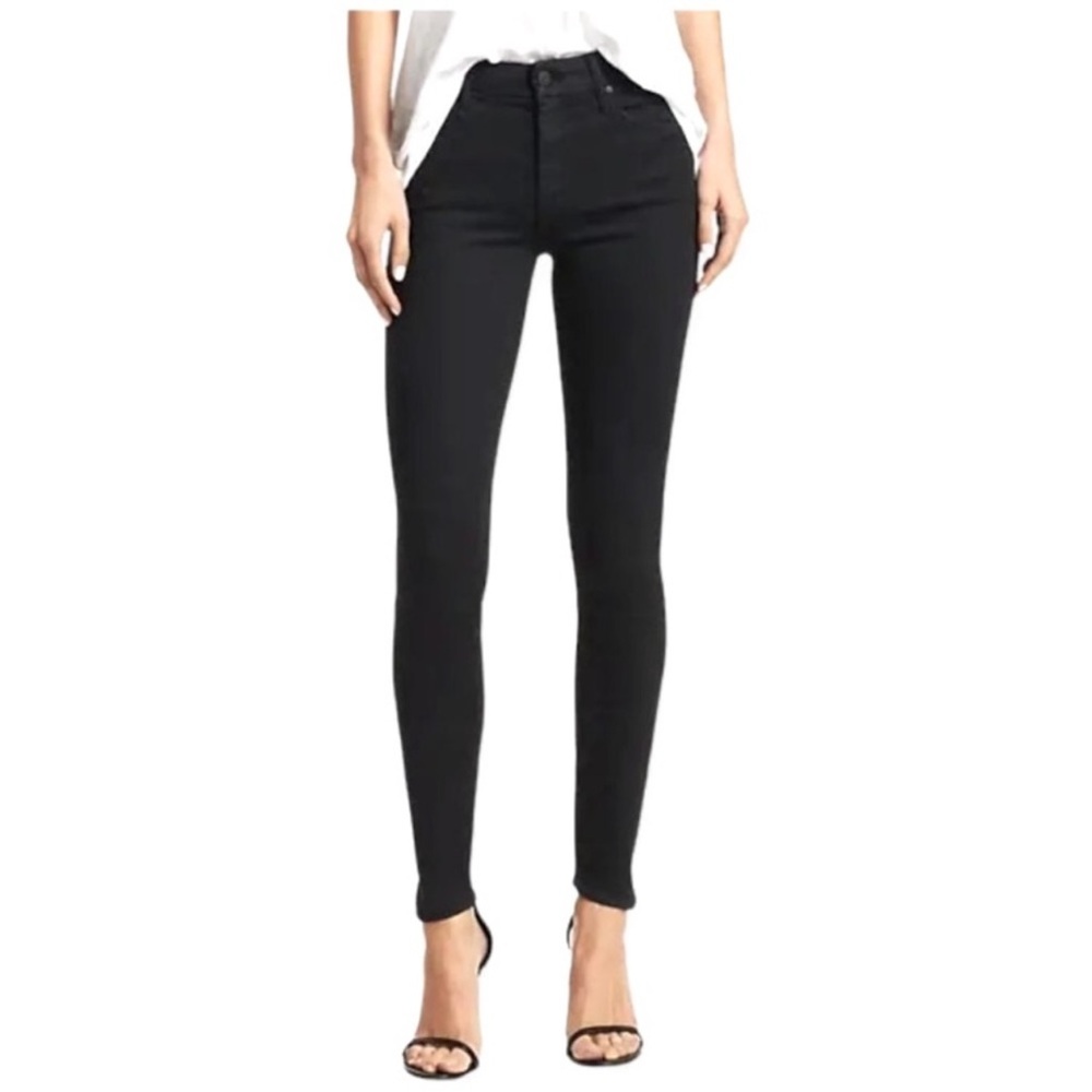 MOTHER High Waisted Looker Women's Classic Black Skinny Jeans,Size 25